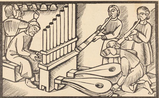Da História dos Antigos Instrumentos Musicais - Xilogravura, Paul Boesch