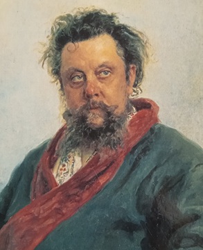 Modest Mussorgsky. Pintura de Ilia Répine realizada alguns dias antes da morte do compositor. Clique para ampliar.
