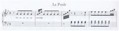 Jean-Philippe Rameau. La Poule (1728), primeiros compassos. Clique para ampliar.