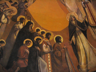 Pormenor da ábside da Capela da Santíssima Trindade, Botucatu - óleo sobre reboco preparado, pintura Henrique Oswald.