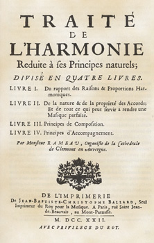  fac simile do Tratado de Harmonia de Jean-Philippe Rameau